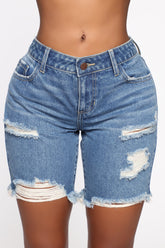 This Time Around Bermudashorts - Mittelblaue Waschung